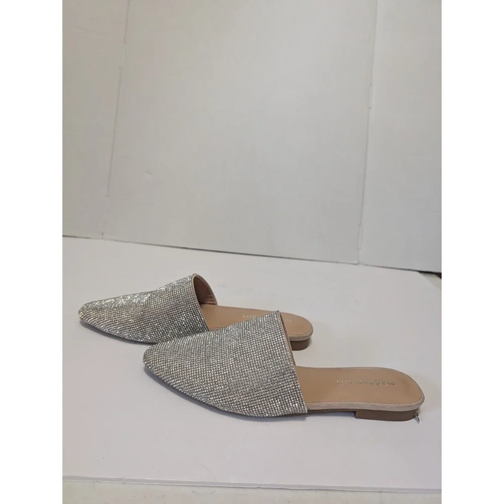 Steve Madden Girl Rhinestone Silver Mule/Clog US 8.5. M
